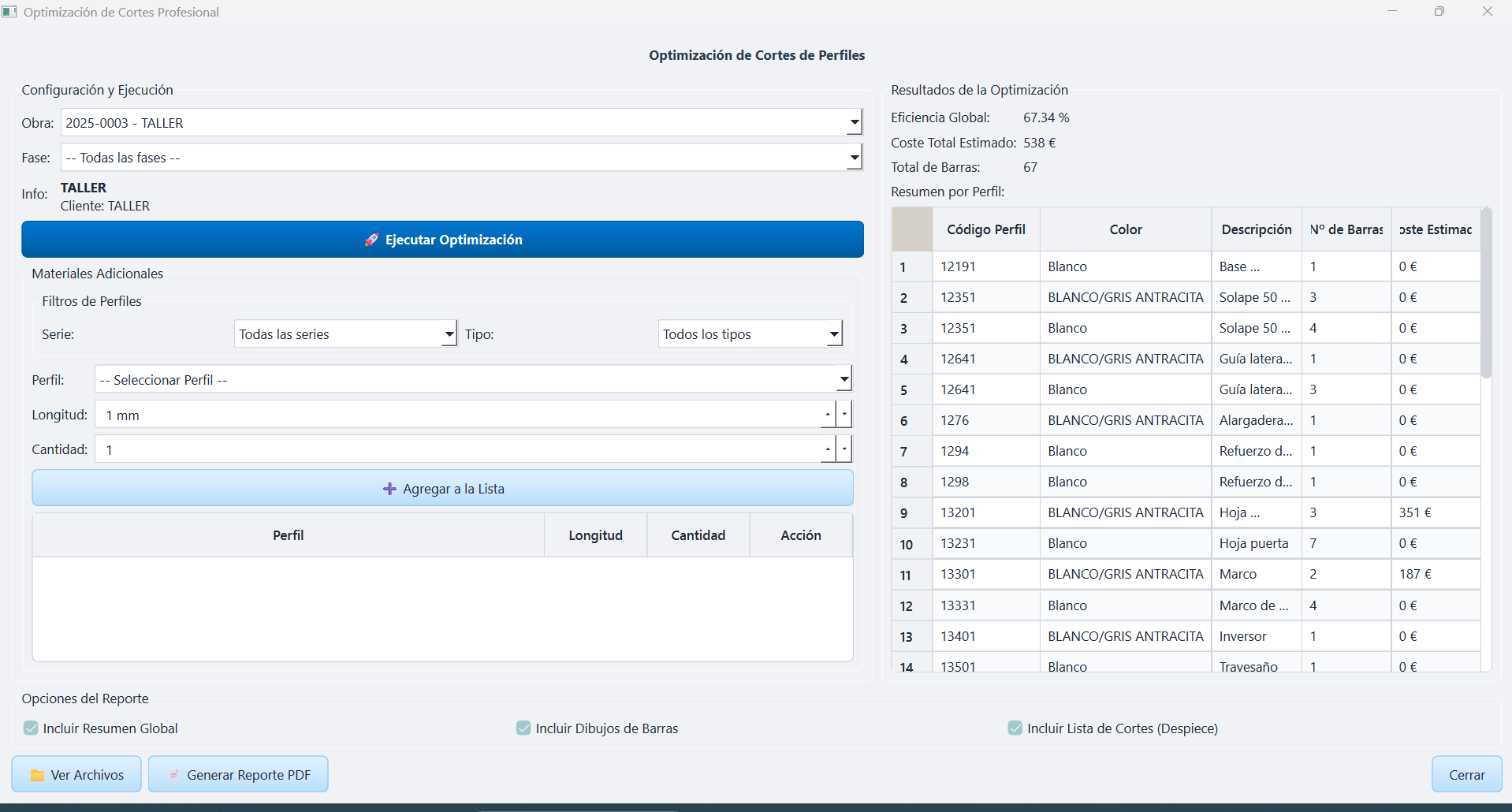 Optimización de Corte